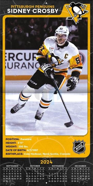 Immagine prodotto NHL - Pittsburgh Penguins - Sidney Crosby - Calendario murale joueur 30,5 x 30,5 cm 2025 (30,5 x 30,5 cm, Francese, Italiano, Spagnolo, Tedesco, Inglese)