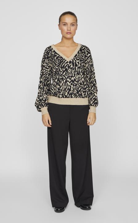 Actual product image Vila V-neck jacquard knitted jumper (M)