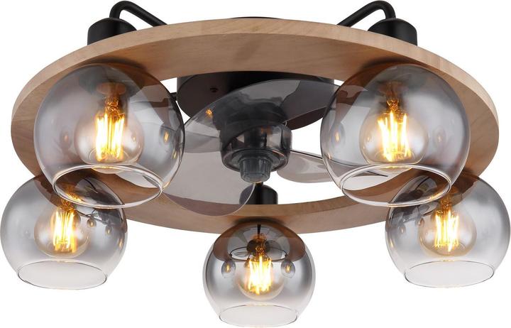 Globo FAN METAL BLACK MATT, 5XE27 (42 dB)
