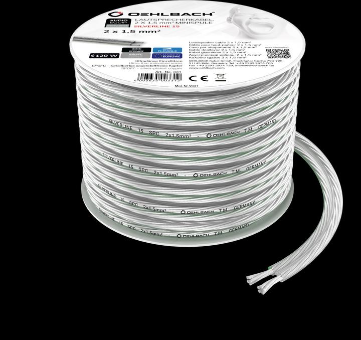 Image du produit Oehlbach Câble de haut-parleur 2x1.5mmm² 4m (4 m, 1.50 mm²² mm)