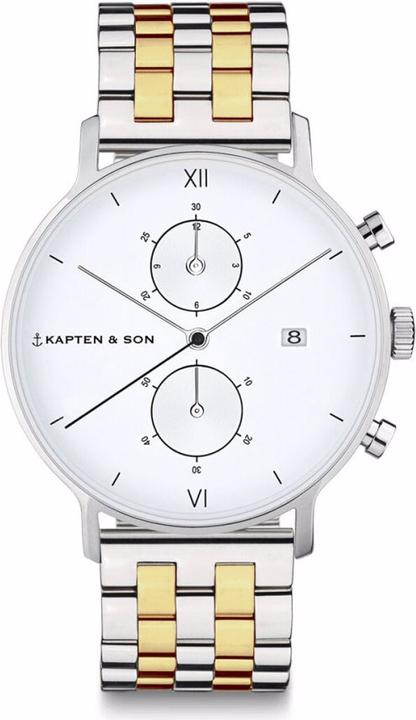 Produktbild Kapten & Son Chrono Silver Bicolor Steel (40 mm) (Analoguhr, 40 mm)