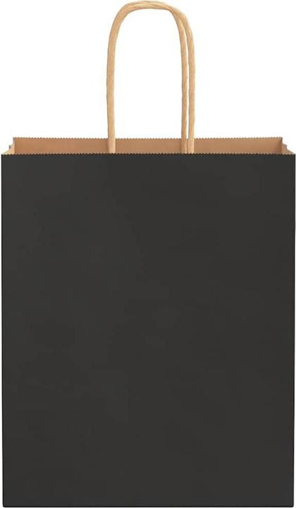 Actual product image VidaXL Kraft paper bags 50 pcs. with handle black 18x8x22 cm paper bag (Gift bag, 50 x)