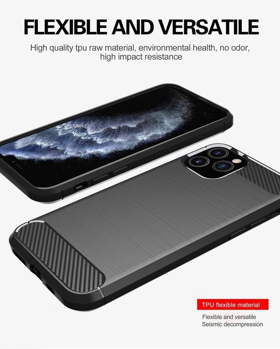 Produktbild Cadorabo TPU Ultra Slim carbon edelstahl Kombi Cover (Apple iPhone 11 Pro)