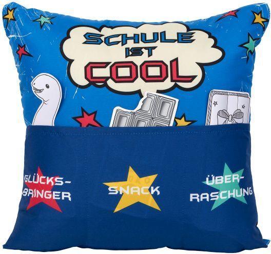 Immagine prodotto Hergo Cuscino Divano Heroes Tessuto School is Cool 43x43 cm con Tasche (Borsa da regalo, 1 x)