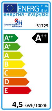 Energie-Label Scharnberger+Hasenbein LED-Röhrenformlampe (E27, 3 W, 550 lm, 1 x, E)
