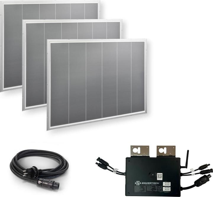 Produktbild Autosolar Balkonkraftwerk mit weiss/grau Nadelstreifen (600 W)