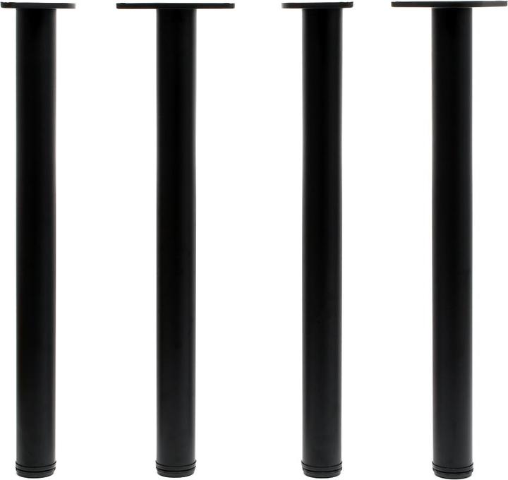 Actual product image Wiltec Stainless steel Table legs set of 4 Black Furniture foot adjustable Ø60mm 820mm