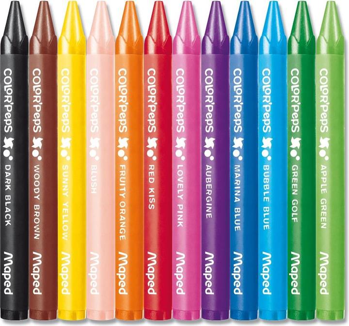 Actual product image Maped Wax crayon COLOR'PEPS WAX, 12-pack cardboard box (Multicoloured, multicolour, 12 x)