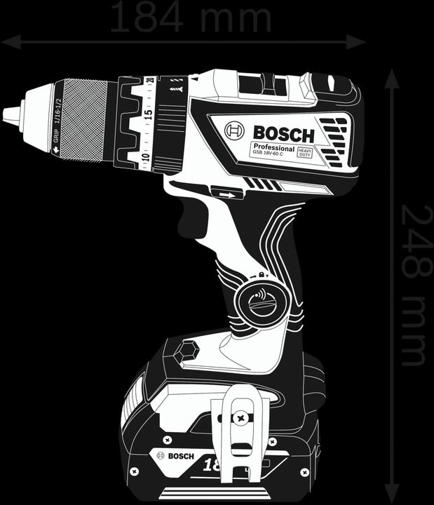 Actual product image Bosch Professional GSB 18V-60 C Professional (Rechargeable battery operated)