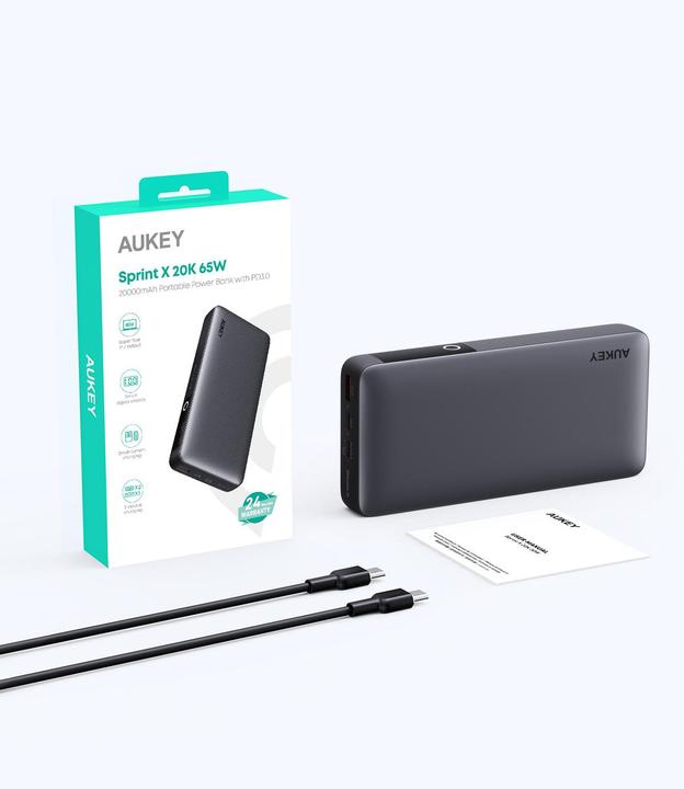 Actual product image Aukey SprintX (20000 mAh, 65 W, 74 Wh)