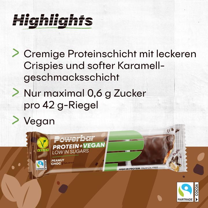 Image du produit Powerbar Protein Plus Low Sugar Vegan (Arachide, Chocolat, 1 pcs, 504 g)