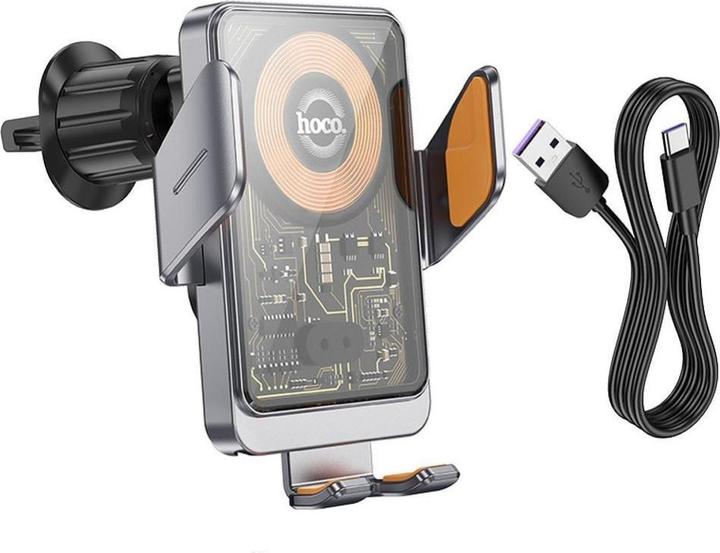 Immagine prodotto Hoco Stazione di ricarica 2 in 1 QI Wireless Fast Charge per auto con base di ricarica