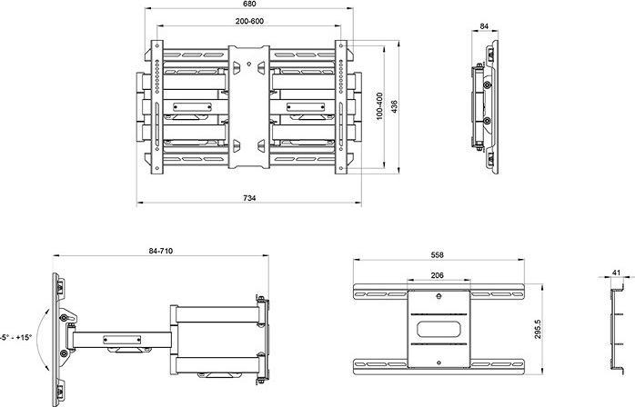 Produktbild Multibrackets M Universal Flexarm Pro Super Duty Plus (Wand, 110", 125 kg)