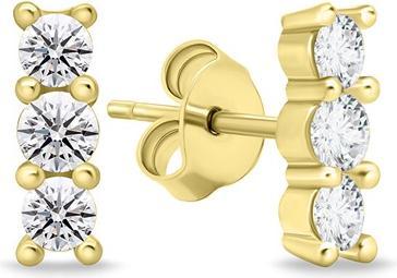 Produktbild Brilio Silver - Fashion gold plated earrings with clear zircons EA605Y