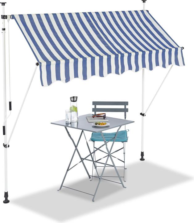 Actual product image Relaxdays Telesopic Canopy Blue White (2 m)