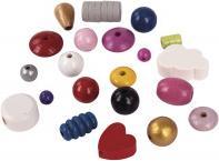 Actual product image Rayher Wooden beads colorful, 75 g