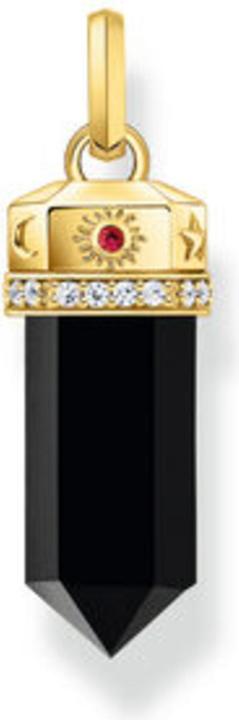 Thomas Sabo Kettenanhänger mit facettiertem Onyx vergoldet (925er Silber/Silber)
