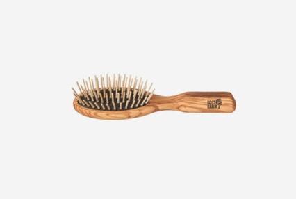 Produktbild Kost Kamm Holzbürste Olivenholz Gerade Holznoppen 6-reihig, oval 17.5cm