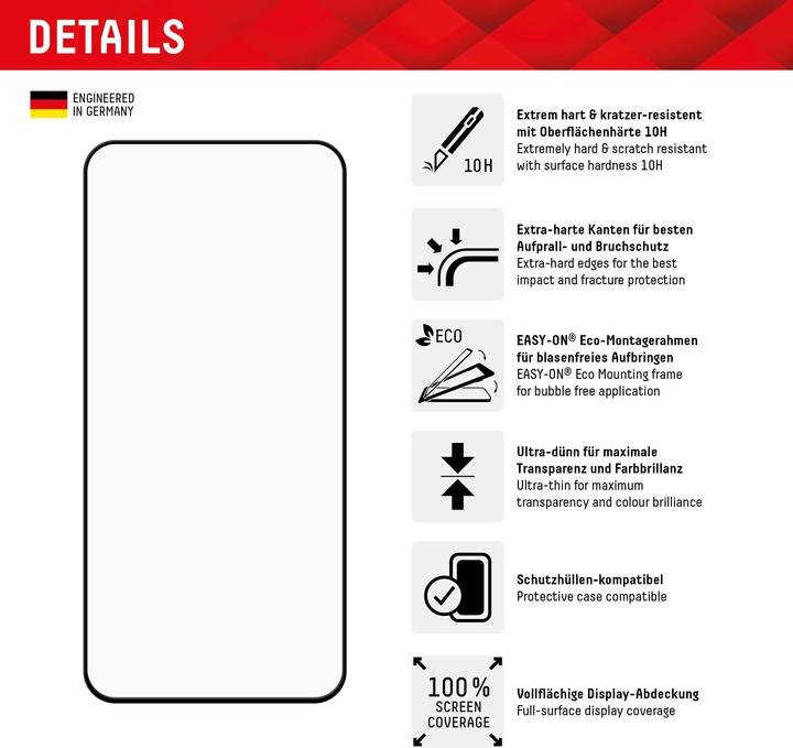 Produktbild Displex Real Glass, Full Cover Panzerglas (1 Stück, Samsung Galaxy A55, Samsung Galaxy A35)