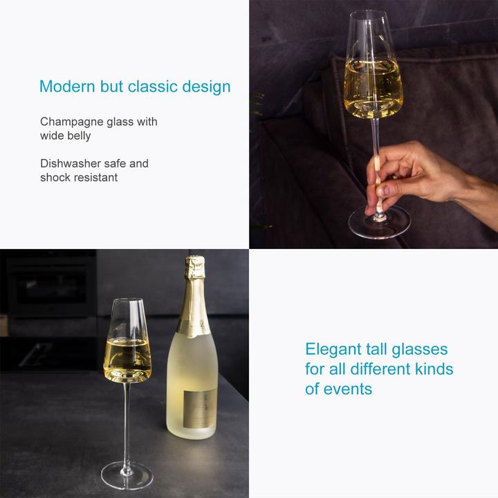 Immagine prodotto Intirilife Set di bicchieri da champagne 220ml (22 cl, 4 Occhiali, Bicchieri da champagne)