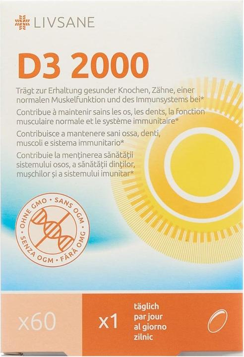 Produktbild Livsane Vitamin D3 2000 Softgelkapseln (60 Stück, Kapseln, 33 g)