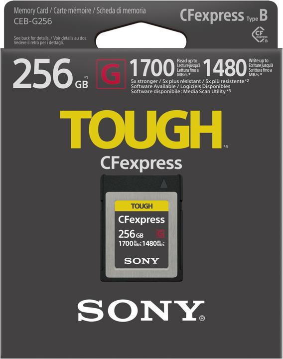 Actual product image Sony CFexpress Tough (256 GB, CFexpress type B)
