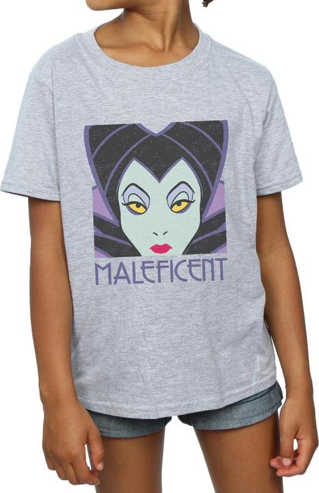 Actual product image Disney Girls Maleficent Cropped Head Cotton T-Shirt (152, 158)