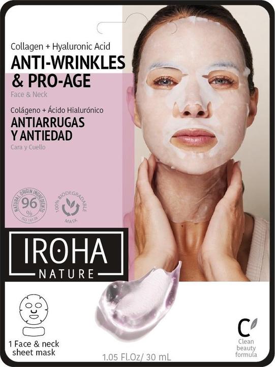 Image du produit Iroha Nature Nature - Masque de coton visage et cou anti-âge (30 ml)