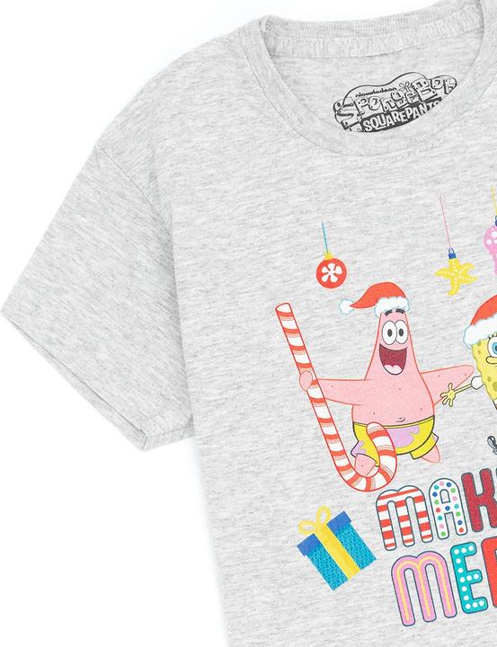 Immagine prodotto Spongebob Squarepants Make It Merry Maglietta Natale Ragazzi (104)