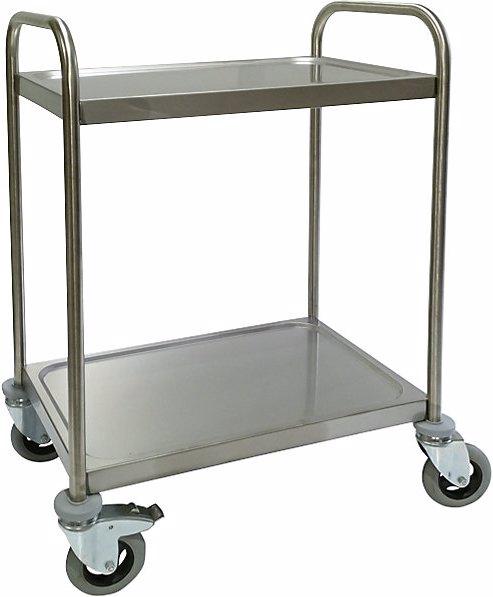 Produktbild Köhler Edelstahl-Servierwagen, 2 Etagen, luftidentische Reifen, LxBxH 700x470x970 mm
