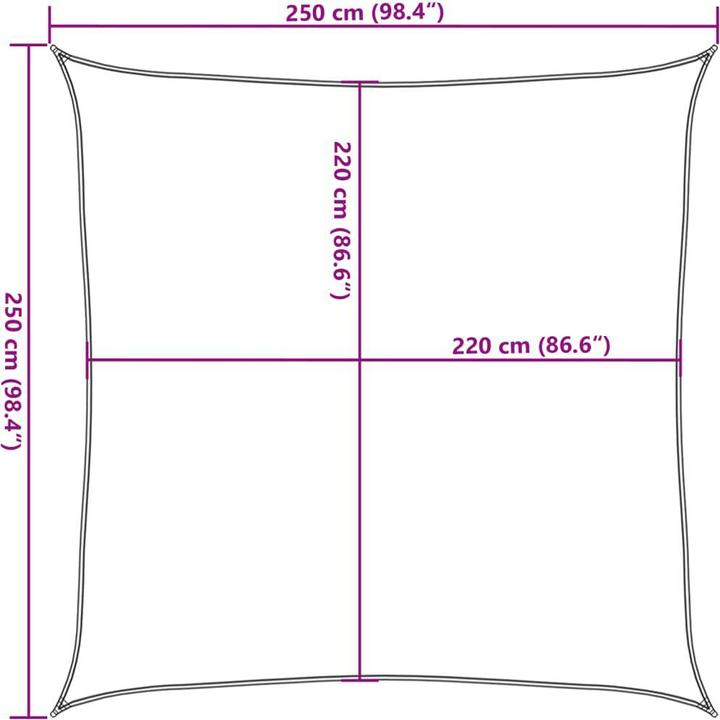 Produktbild VidaXL Sonnensegel farbe 100% Polyester Oxford (2.5 x 2.5 m)
