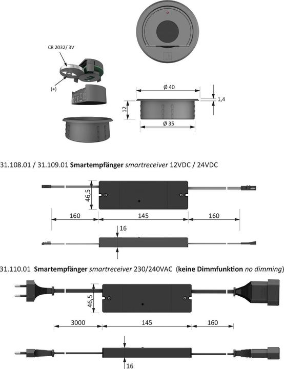 Image du produit Halemeier Commutateur/dimmer radio 1 canal X-Mitter Smart set