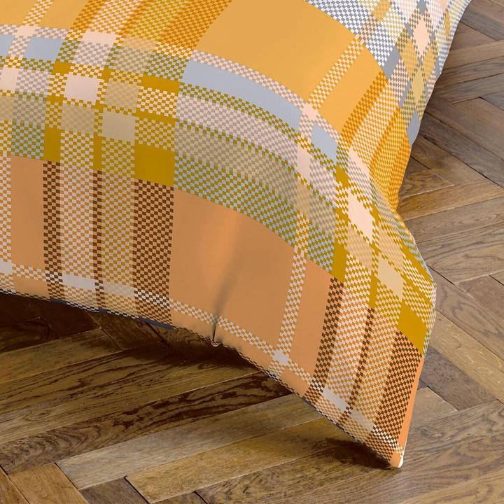 Actual product image Fleuresse Mako-Satin Bettwäsche Milano 114292 orange (Bedding set, 135x200 cm + 80x80 cm)