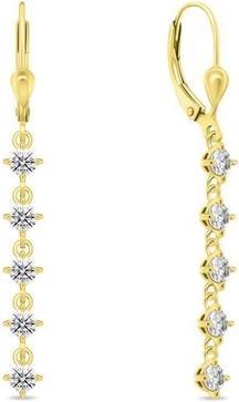 Produktbild Brilio Silver - Lovely Gold Plated Dangle Earrings with Clear Zircons EA1008Y