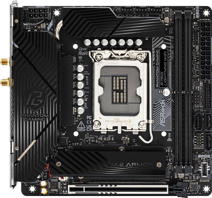 AsRock B760I Lightning WiFi 1700 mATX HDMI/DP DDR5 detailhandel (LGA 1700, Intel B760, Mini-ITX)
