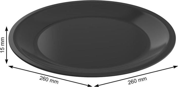 Produktbild Rotho Teller flach 26 cm ECO CARUBA - Holzkohle schwarz gedeckt