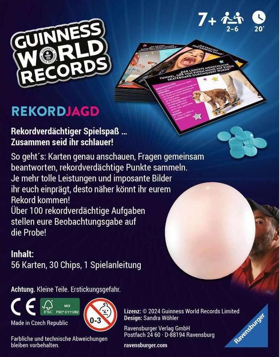 Produktbild Ravensburger 22889 - Guinness World Records: Rekordjagd - das Quiz- und Gedächtnisspiel voller (Deutsch)