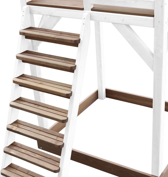 Actual product image Axi Beach Tower Play Tower with Single Swing Brown / White - Blue Slide