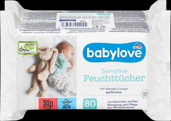 dm babylove Wet wipes sensitive (160 Piece)