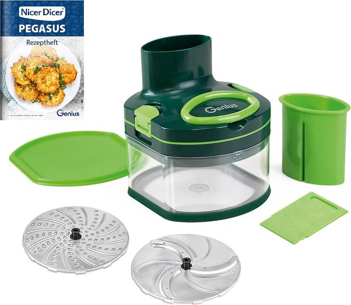 Produktbild Genius Manueller Food Processor NICER DICER PEGASUS Set 10-teilig grün