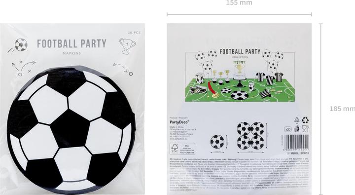 Actual product image Partydeco Fussball (20 x, 13.5 x 17 cm)