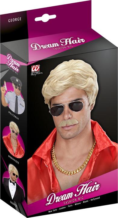 Actual product image Widmann PERCUPS AND BEAD DREAM HAIR PLAYBOY BLOND in coloured box