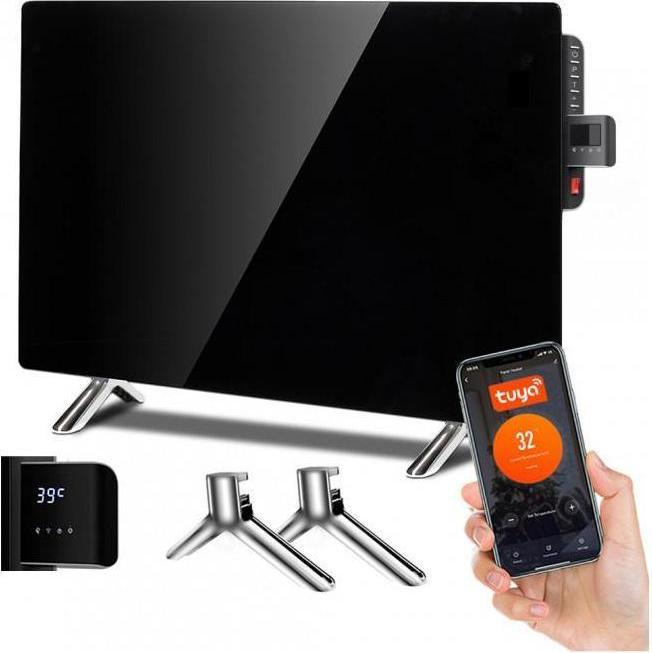 Immagine prodotto Maclean MCE536 Riscaldatore elettrico in vetro Convettore Smart WiFi LED con telecomando 600W Tuya Smart (600 W)