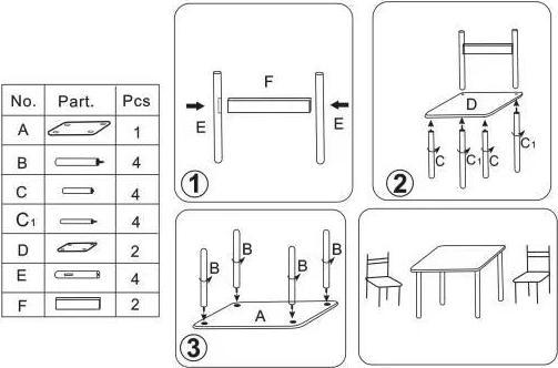 Image du produit HTI-Line Groupe de table pour enfants (Groupe de sièges pour enfants)