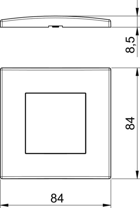 Actual product image OBO Bettermann AR45-F1 RW cover frame module 45 1gang 84x84mm PC rws RAL9010 6119322