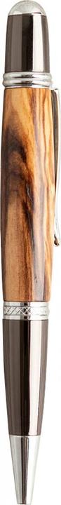 Immagine prodotto Natura Punto Penna a sfera in legno Olive con dettagli in metallo (Nero, Marrone, Argento)