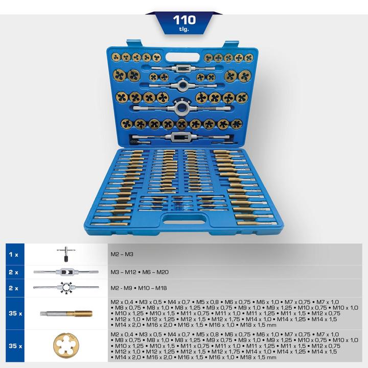Actual product image KS Tools TiN Tapping Tool Set 110-piece