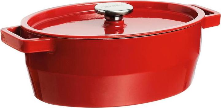 Actual product image Pyrex Slow Cook frying pan oval, with lid, length: 330 mm, red
