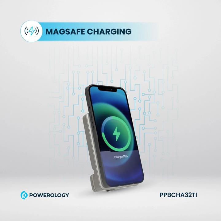 Produktbild Powerology Car Mount 5000mAh Power Bank With Magnetic Wireless Charger (5000 mAh, 15 W)
