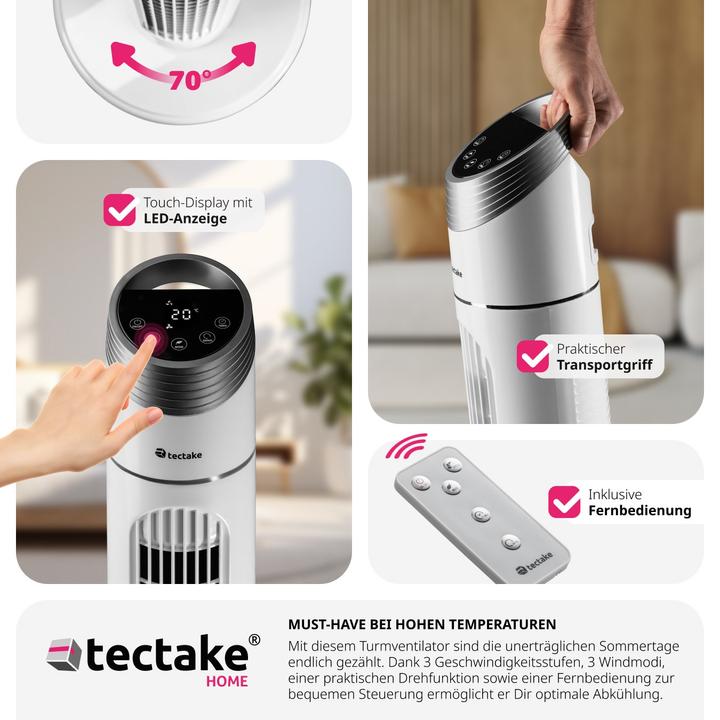 Image du produit tectake Ventilateur colonne (50 dB)
